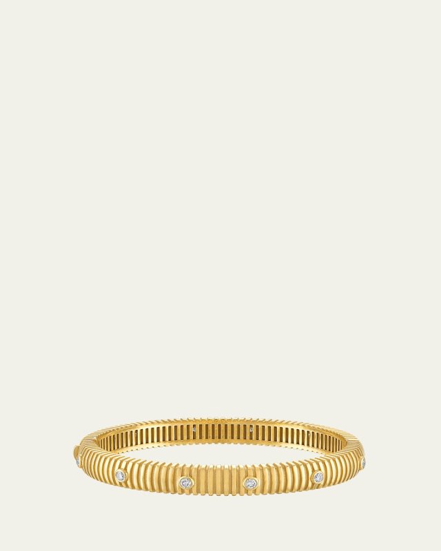 18K Yellow Gold Clio Diamond Bangle Bracelet